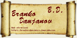 Branko Damjanov vizit kartica